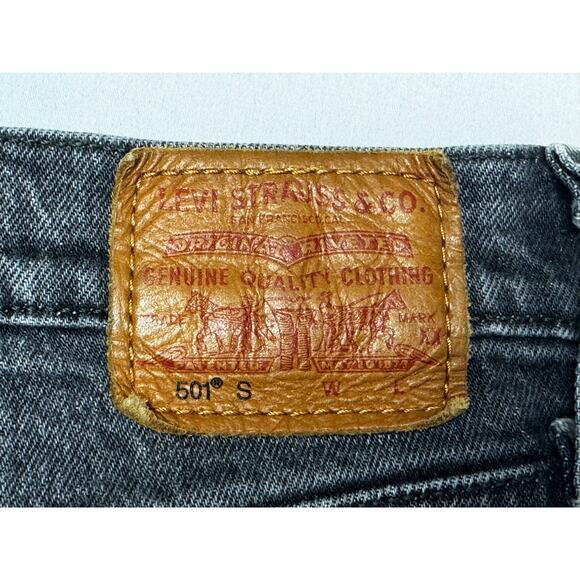 Levi's 501S Women's Button Fly Skinny Gray Denim Jeans - Size 25x28 (26x28) - Picture 4 of 7